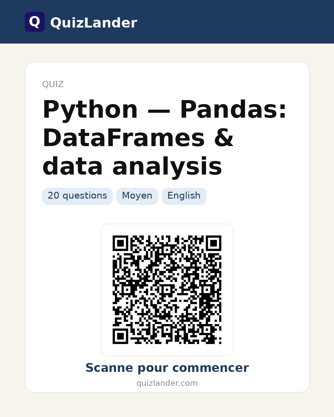 Carte de partage pour Python — Pandas: DataFrames & data analysis