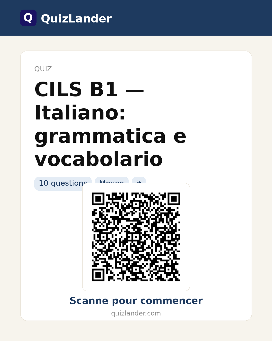 Carte de partage pour CILS B1 — Italiano: grammatica e vocabolario