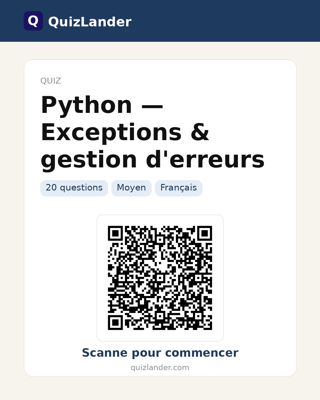Carte de partage pour Python — Exceptions & gestion d'erreurs
