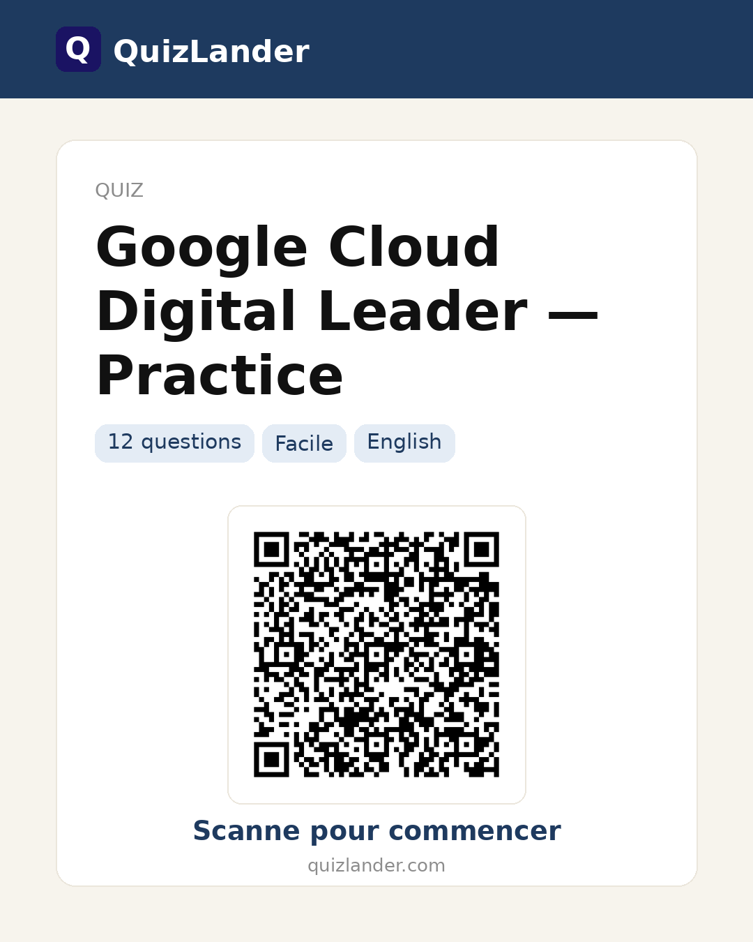 Carte de partage pour Google Cloud Digital Leader — Practice