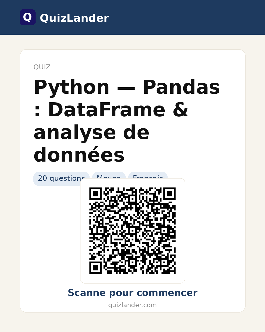Carte de partage pour Python — Pandas : DataFrame & analyse de données