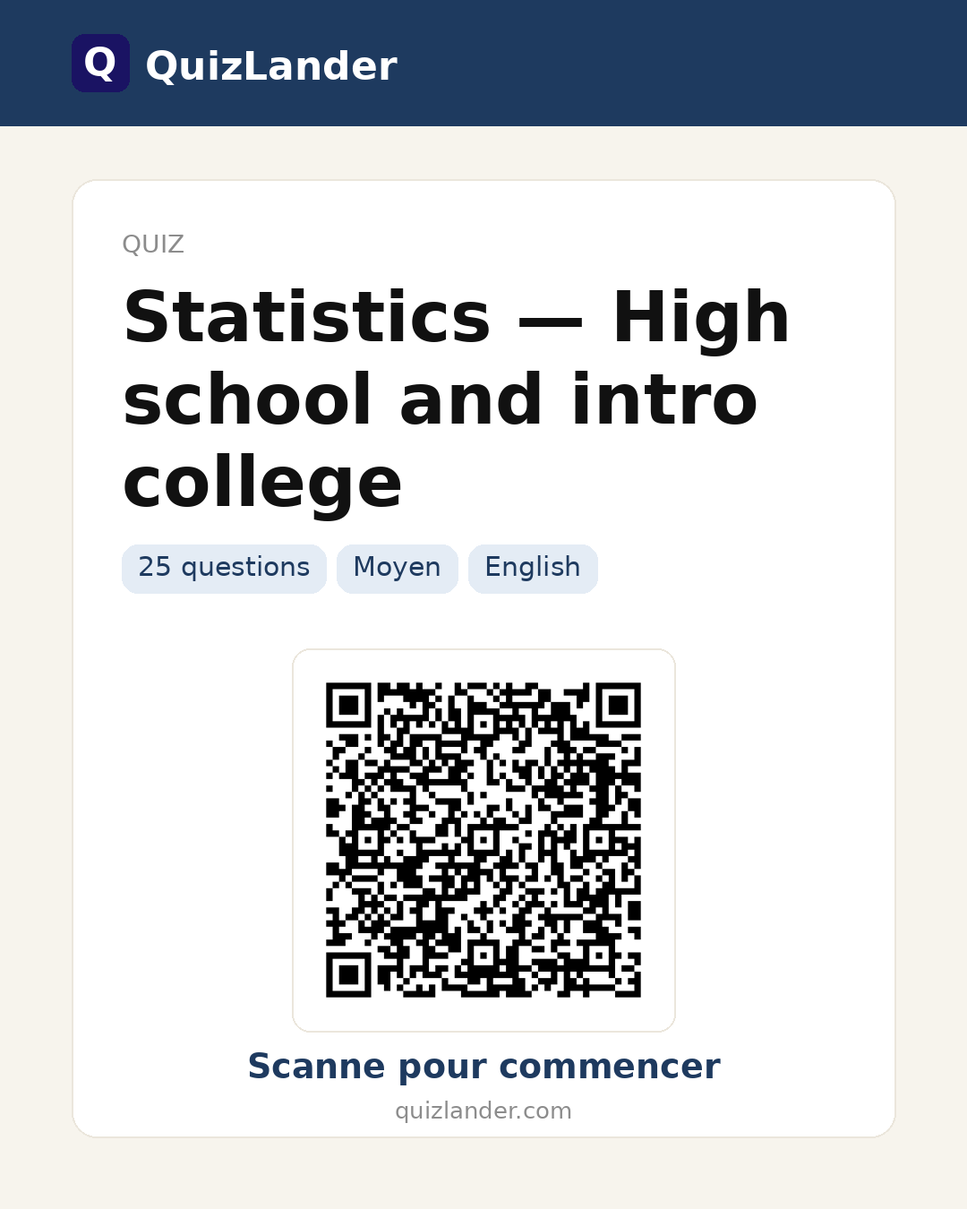 Carte de partage pour Statistics — High school and intro college