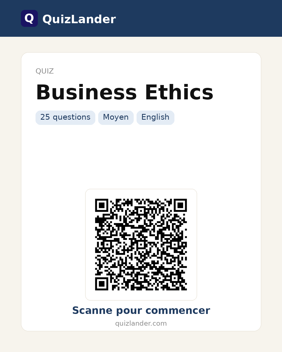 Carte de partage pour Business Ethics