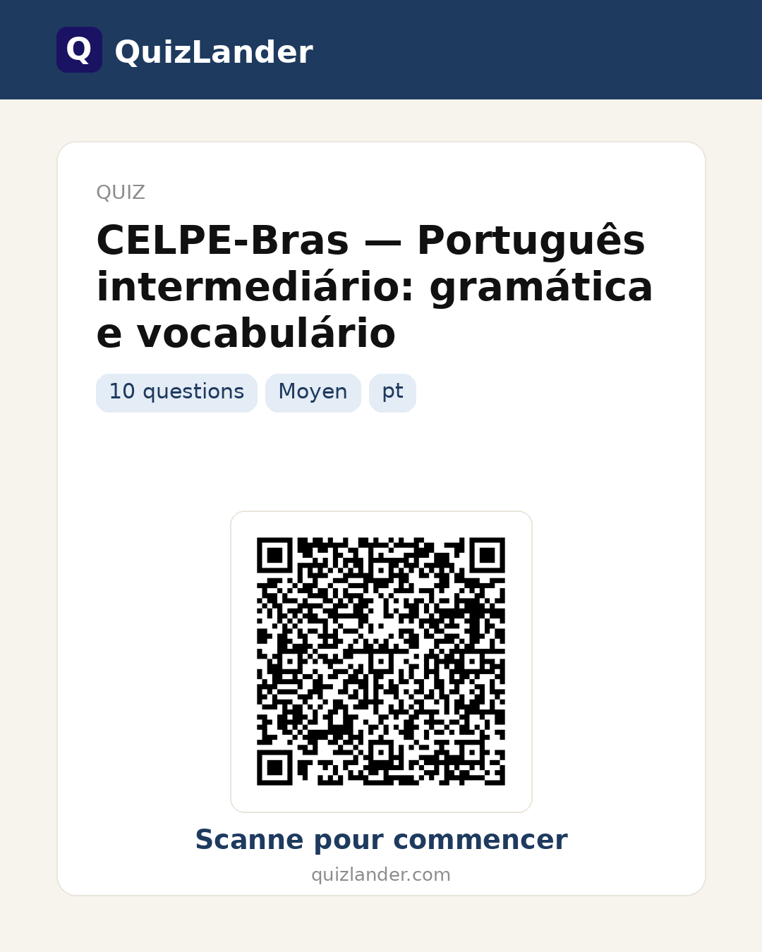 Carte de partage pour CELPE-Bras — Português intermediário: gramática e vocabulário